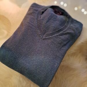 Alan Flusser Cotton Cashmere Blend Men's Sweater.  Blue. Size Large. SALE